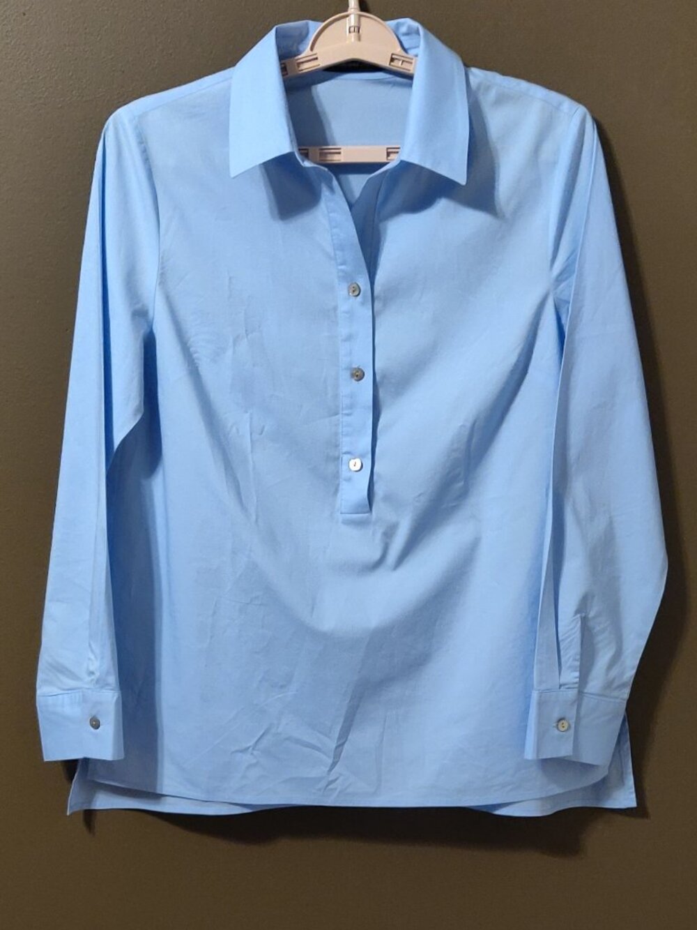 Estelle And Finn Light Blue Popover Cotton Top SIZE MEDIUM